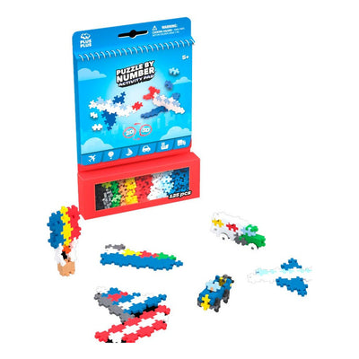 Plus Plus - Puzzle by Numbers Activity Pad: Transportes (125 Pzs)